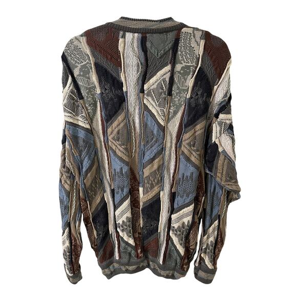 VTG Carlo Alberto 3D Coogi-Style Mercerized Cotton Cardigan Men’s Textured, M - Picture 7 of 7